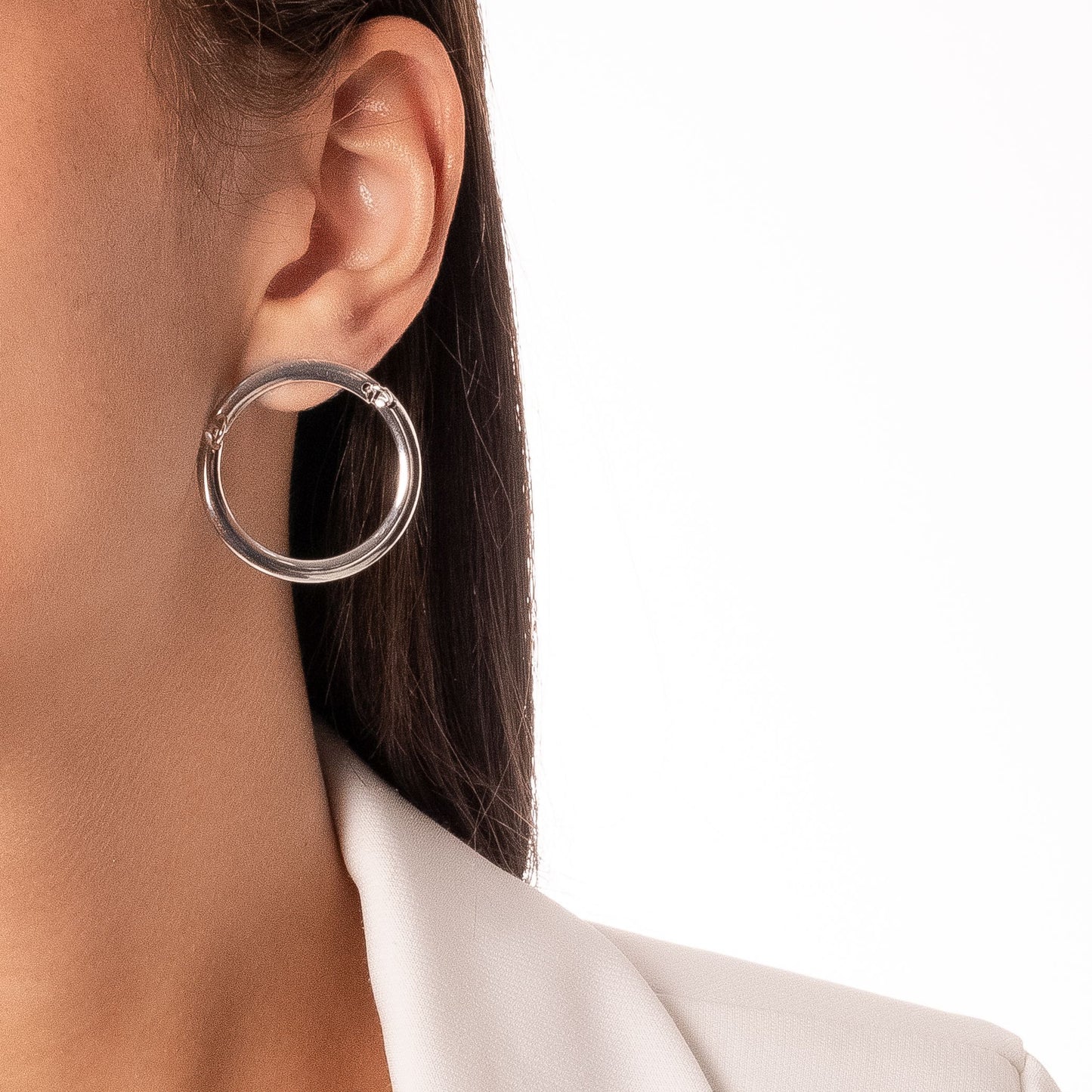 Life earring - rhodium