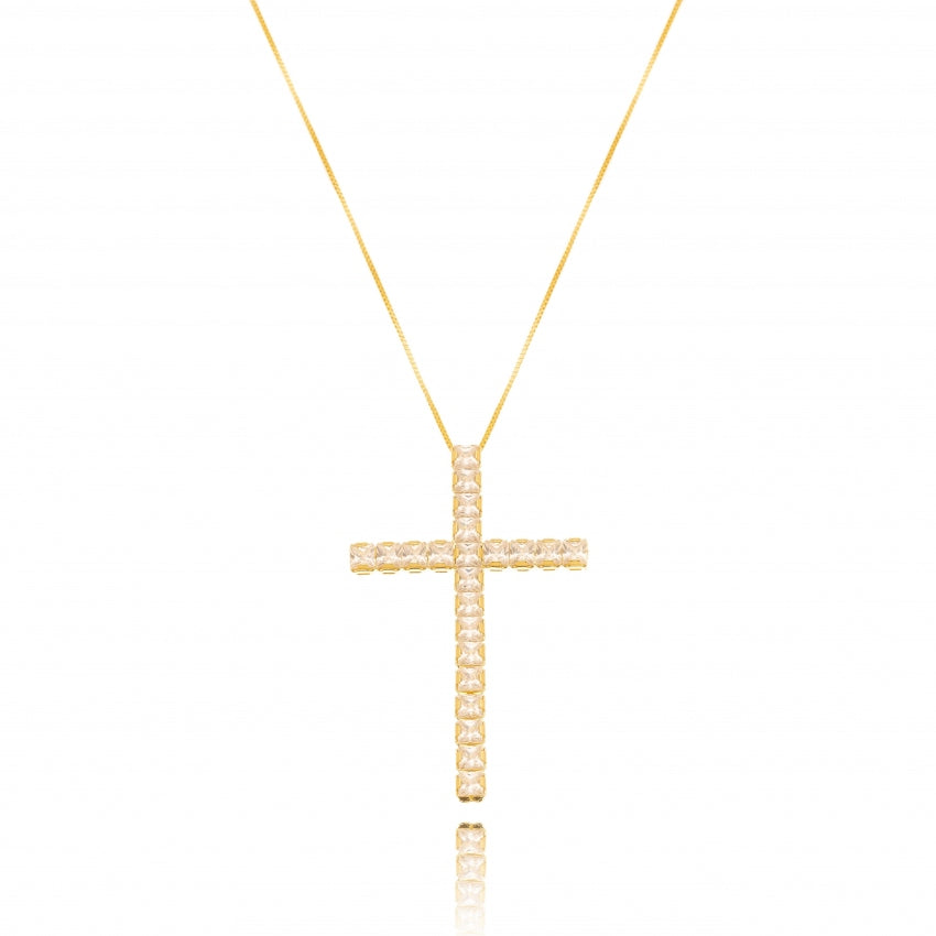 Crystal Studded Cross Necklace
