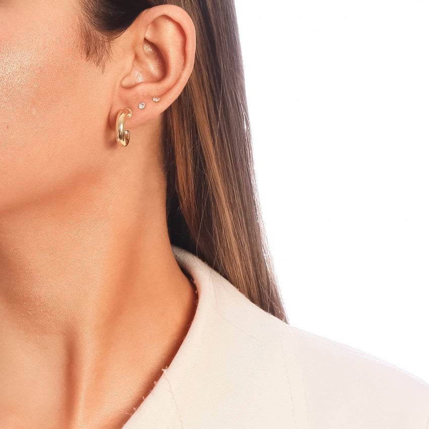 Flat Tube Hoop Earring