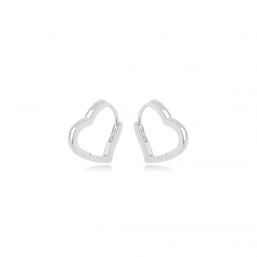 Smaller Heart Earring - Rhodium
