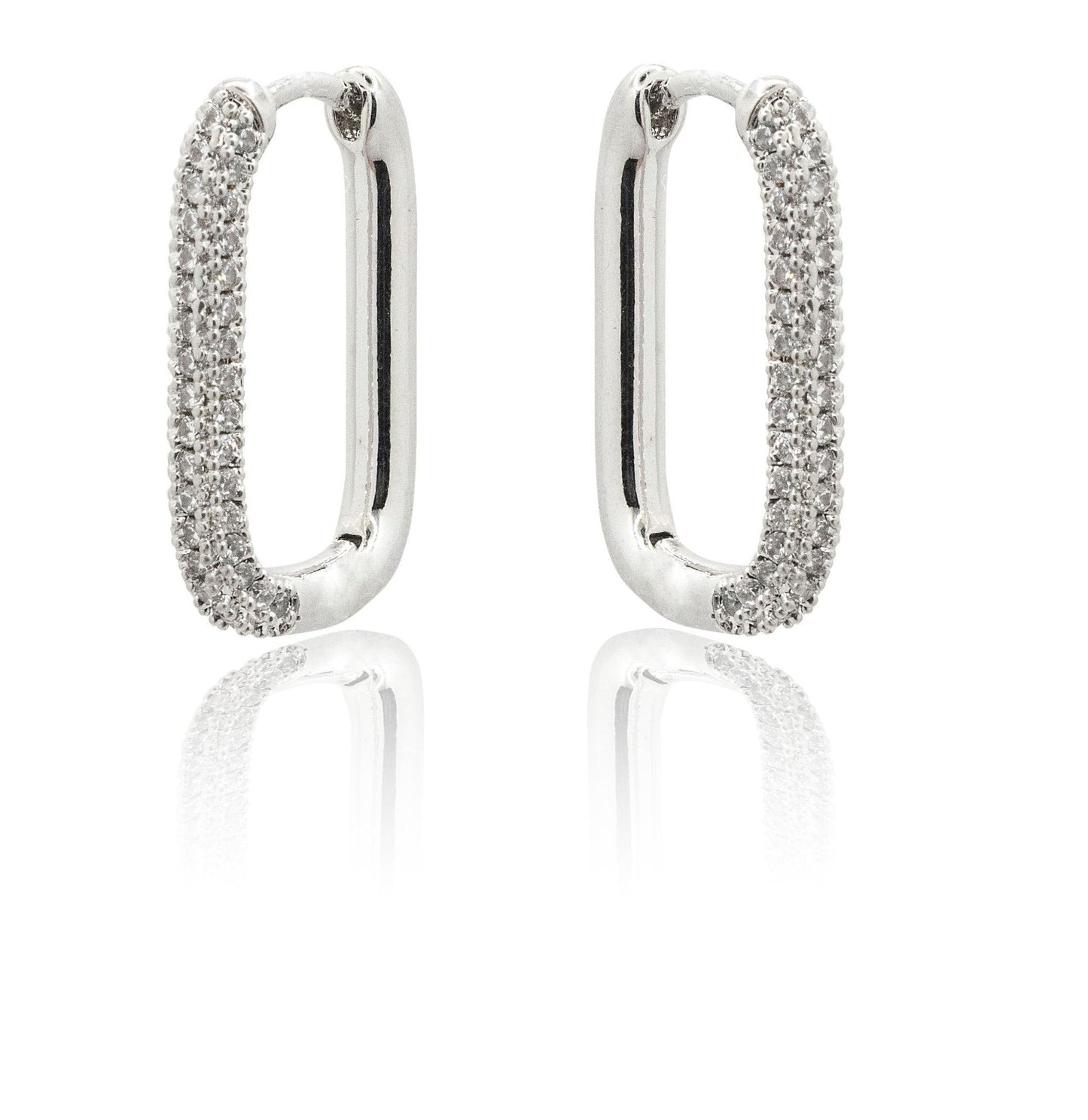 Rectangular hoop earrings