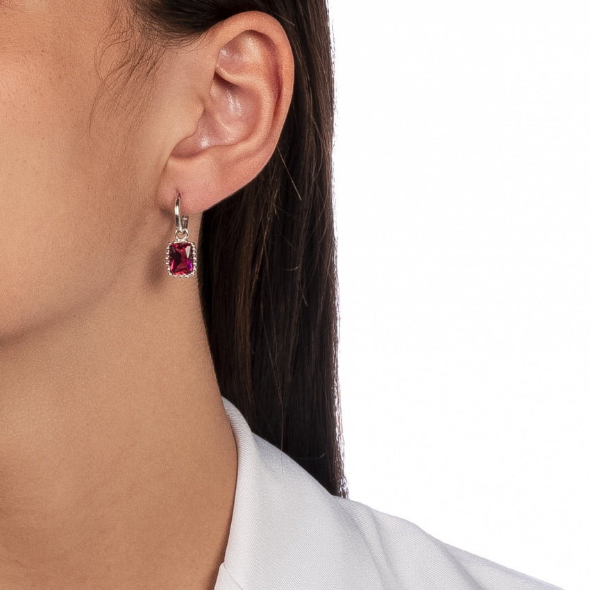 Ruby pendant earring