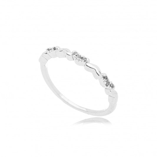Heart ring - white rhodium