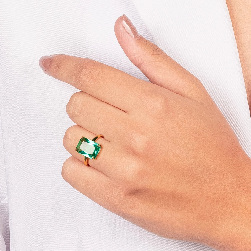 Tourmaline rectangular ring