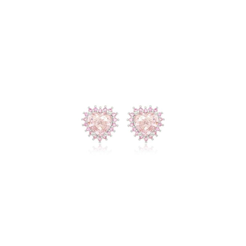 Rose Quartz Heart Earring