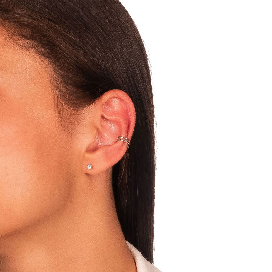 Basic Smaller Fake Piercing - Rhodium