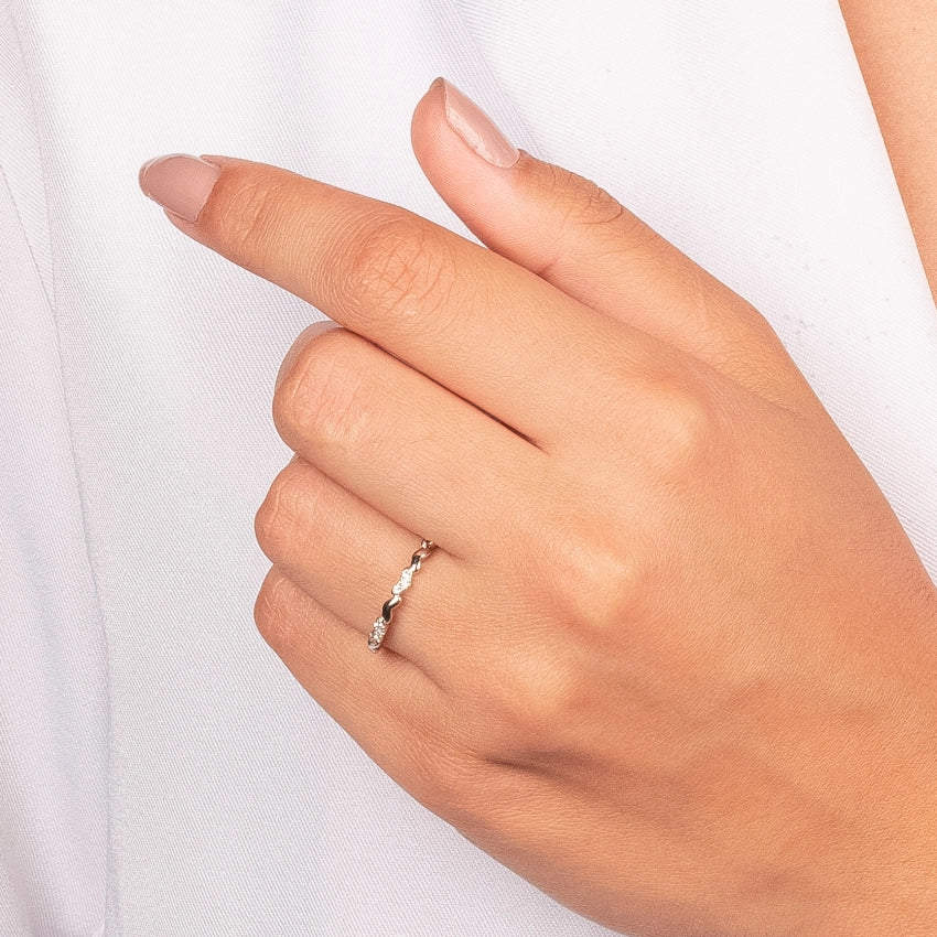 Heart ring - white rhodium