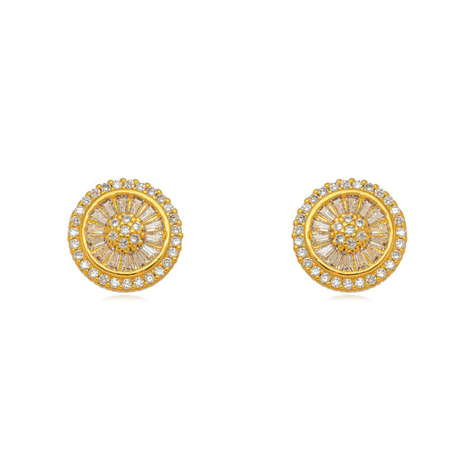 Pizza earring studded with zirconia - gold