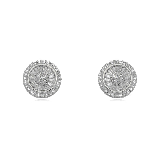 Pizza earring studded with zirconia