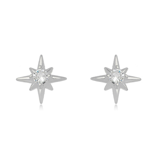 Star earring with zirconia