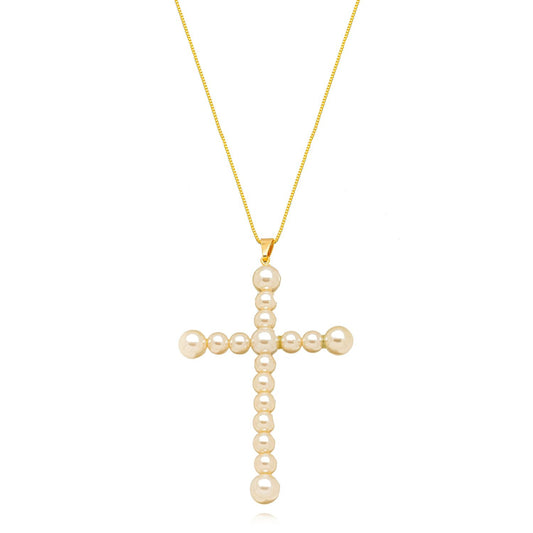 Pearl cross necklace