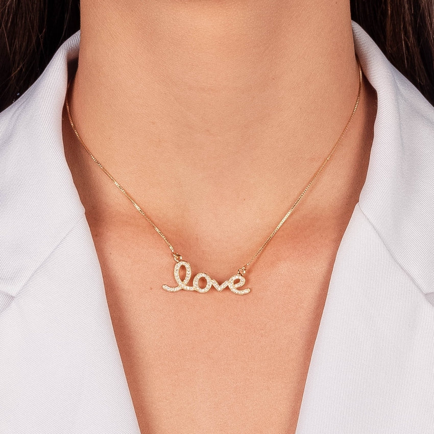 Studded Love Necklace