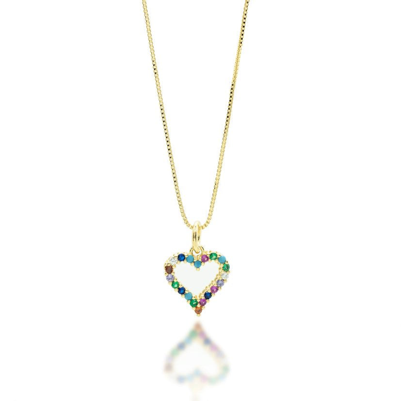 Colorful heart necklace